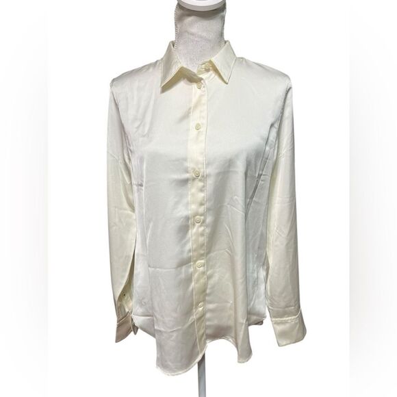 J crew Slim-fit drapey shirt in luster crepe - Picture 2 of 7